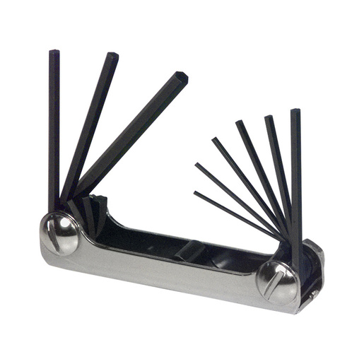 CRL 91S small folding Allen wrench set with nine fractional hex keys