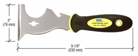 CRL HW048 8-in-1 painter's tool with three-inch steel blade and black soft-grip handle